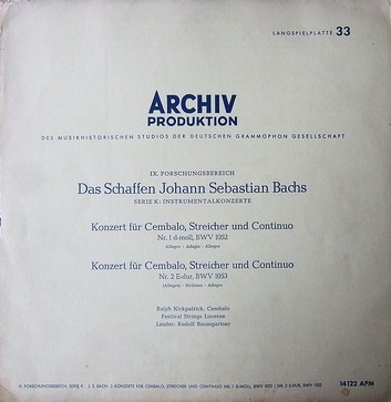 Konzert für Cembalo, Streicher und Continuo Nr. 1 d‐moll, BWV 1052 / Konzert für Cembalo, Streicher und Continuo Nr. 2 E‐dur, BWV 1053